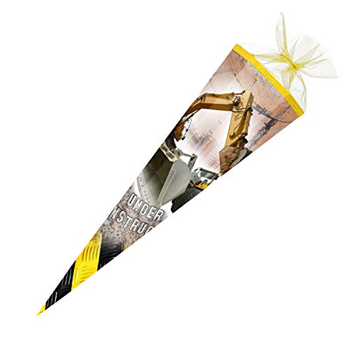 Nestler 6850426 - Schultüte Baustelle, 85 cm, 6 eckig, mit Textilborte und Verschluss aus Tüll Nestler 6850426 - Schultüte Baustelle, 85 cm, 6 eckig, mit Textilborte und Verschluss aus Tüll von Nestler