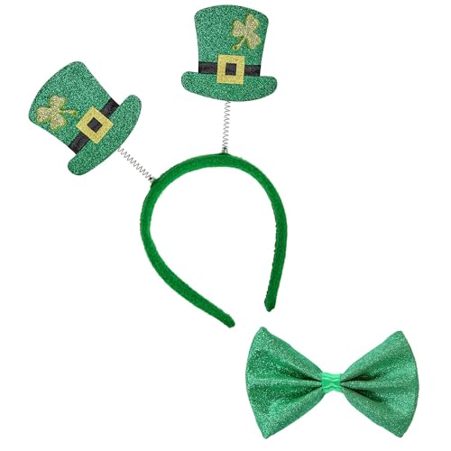 W WIDMANN MILANO Party Fashion 07060 - Haarreif St. Patrick's Day und Fliege aus Glitter, Grün, Kopfschmuck, Karneval, Fasching, Mottoparty von W WIDMANN MILANO Party Fashion
