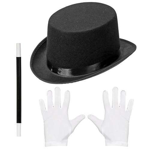 W WIDMANN MILANO Party Fashion 00130 - Verkleidungsset für Kinder, Zauberhut, Zauberstab, Zauber Handschuhe, Magie Accessoires, Karneval, Mottoparty von W WIDMANN MILANO Party Fashion