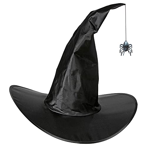 W WIDMANN MILANO Party Fashion 00249 - Modellierbarer Hexen Hut, Schwarz, mit herunterhängender Spinne, aus Satin, Zauberer, Magier, Accessoire, Zubehör, Karneval, Halloween, Mottoparty W WIDMANN MILANO Party Fashion 00249 - Modellierbarer Hexen Hut, Schwarz, mit herunterhängender Spinne, aus Satin, Zauberer, Magier, Accessoire, Zubehör, Karneval, Halloween, Mottoparty von W WIDMANN MILANO Party Fashion