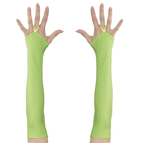 "NEON GREEN FINGERLESS SATIN GLOVES - 43 cm" - (One Size Fits Most Adult) von WIDMANN MILANO PARTY FASHION