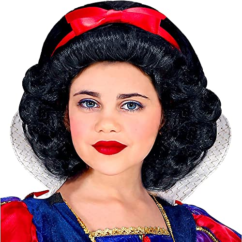 Widmann 00829 - Perücke Märchenprinzessin, schwarz, mit Schleife Karneval, Mottoparty, Märchen von WIDMANN