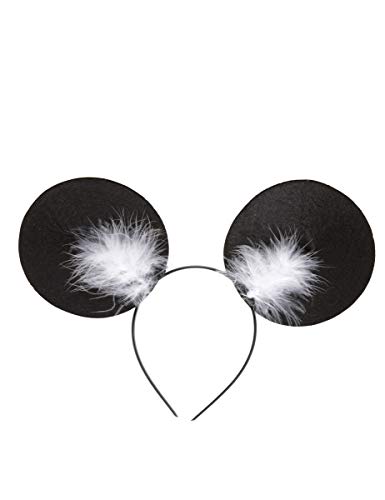 W WIDMANN MILANO Party Fashion 01121 - Haarreif Maus, mit Marabou-Federn, Mausohren, Accessoire, Haarschmuck, Kopfschmuck, Karneval, Fasching, Mottoparty von WIDMANN MILANO PARTY FASHION