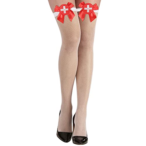W WIDMANN MILANO Party Fashion 01286 - Halterlose Fischnetzstrümpfe für Krankenschwester mit Satin Fliege, Netzstrumpfhose, Accessoire, Karneval, Mottoparty W WIDMANN MILANO Party Fashion 01286 - Halterlose Fischnetzstrümpfe für Krankenschwester mit Satin Fliege, Netzstrumpfhose, Accessoire, Karneval, Mottoparty von WIDMANN MILANO PARTY FASHION