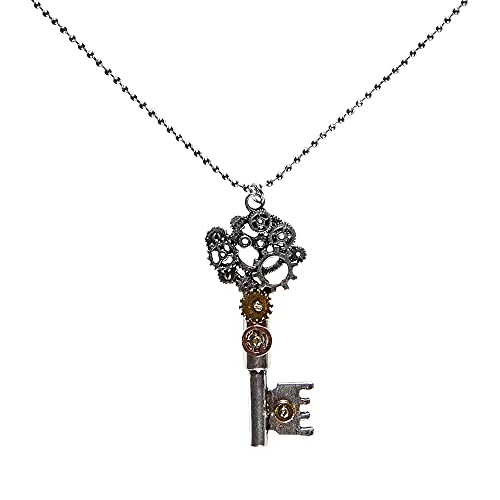 Widmann 01782 - Steampunk Kette mit Schlüssel, Halskette, Halsband, Schmuck, Halloween, Karneval, Mottoparty von WIDMANN