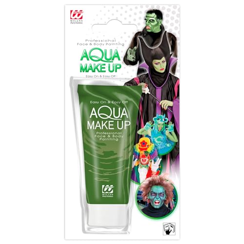 W WIDMANN MILANO Party Fashion 02384 - Aqua Make-Up, Grün, in Tube, 30 ml, Schminke, Karneval, Mottoparty, Halloween W WIDMANN MILANO Party Fashion 02384 - Aqua Make-Up, Grün, in Tube, 30 ml, Schminke, Karneval, Mottoparty, Halloween von W WIDMANN MILANO Party Fashion