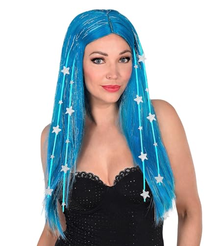 W WIDMANN MILANO Party Fashion 02997 - Dream Hair Perücke Fee mit Lametta, Sternen und hochwertigem Silikon Lining, Disco Fever, Mottoparty, Karneval von W WIDMANN MILANO Party Fashion