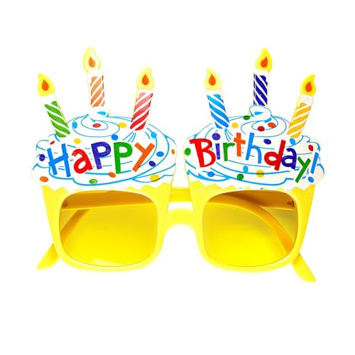 W WIDMANN MILANO Party Fashion 0346N - Brille Happy Birthday, gelb, Cupcake, Candyland, Geburtstag, Karneval, Mottoparty von WIDMANN MILANO PARTY FASHION