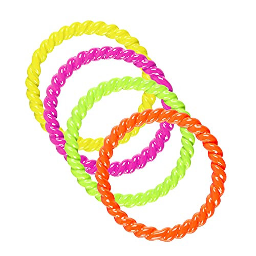 Widmann 03528 - Ringe Neonfarben, 4 Stück, Schmuck, 80er Jahre, Karneval, Mottoparty von WIDMANN MILANO PARTY FASHION