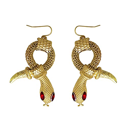 Widmann 03573 - Ohrringe Schlange, mit roten Schmucksteinen, Schmuck, Ägypten, Cobra, Antike, Karneval, Halloween, Kostüm Widmann 03573 - Ohrringe Schlange, mit roten Schmucksteinen, Schmuck, Ägypten, Cobra, Antike, Karneval, Halloween, Kostüm von WIDMANN MILANO PARTY FASHION