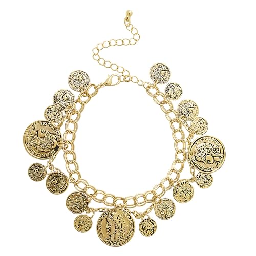 W WIDMANN MILANO Party Fashion 03578 - Goldenes Armband mit Münzen, Antik, Modeschmuck, Accessoire, Karneval, Mottoparty von W WIDMANN MILANO Party Fashion
