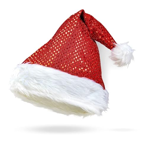 W WIDMANN MILANO Party Fashion 03858 - Pailletten-Hut Santa Claus, rot, Weihnachtsmann-Mütze, Stoffmütze, Nikolausmütze, Motto-Party, Karneval, Weihnachtsfeier von W WIDMANN MILANO Party Fashion