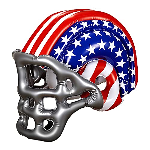 Widmann 04868 - Aufblasbarer Footballhelm, Stars and Stripes, USA, American Football, Hut, Kostüm, Accessoire, Karneval, Mottoparty von WIDMANN