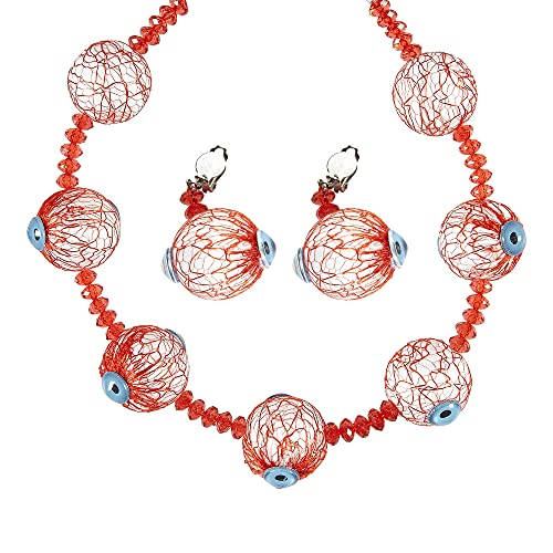 Widmann 05732 - Kette und Ohrringe Augen, Schmuck, Halloween, Kostüm, Accessoire, Mottoparty, Karneval von W WIDMANN MILANO Party Fashion