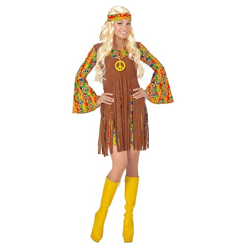 "HIPPIE GIRL" (dress with vest, headband, peace sign necklace) - (XXL) von WIDMANN