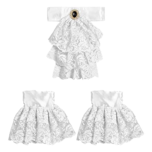 W WIDMANN MILANO Party Fashion 07799 - Jabot aus Spitze, mit 2 Manschetten, weiß, Accessoire, Kostüm, Karneval, Halloween, Mottoparty von WIDMANN MILANO PARTY FASHION