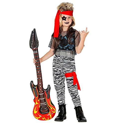 "ROCK STAR" (tank top, mesh crop top, pants, belt, leg band, bandana) - (164 cm / 14-16 Years) von WIDMANN