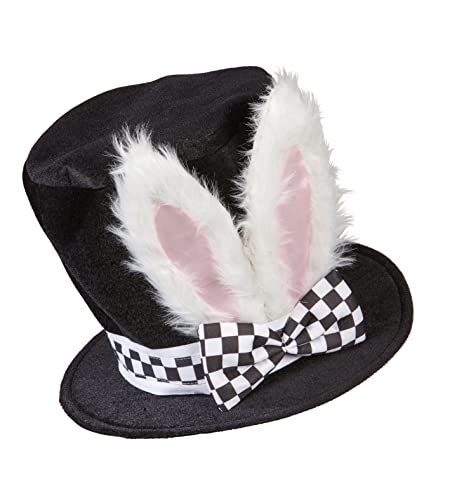 W WIDMANN MILANO Party Fashion 10021 - Zylinder mit formbaren Hasen-Ohren, Kaninchen, Wunderland, Märchen, Hut, Mottoparty, Karneval von W WIDMANN MILANO Party Fashion