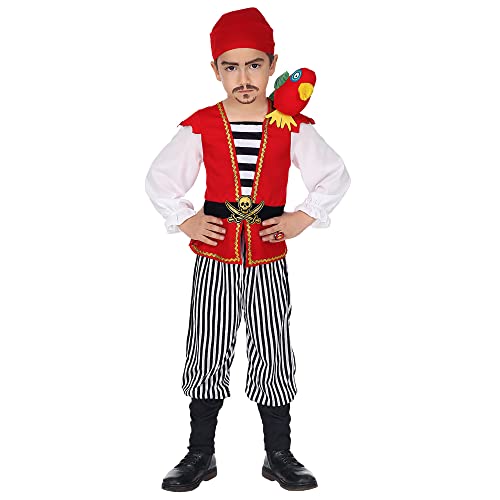 "PIRATE" (shirt with vest & belt, pants, parrot, bandana) - (104 cm / 2-3 Years) von WIDMANN