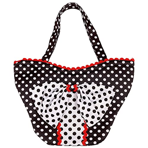 Widmann 10679 - Handtasche 50er Jahre, Schwarz-Weiß gepunktet, Accessoire, Retro, Karneval, Mottoparty Widmann 10679 - Handtasche 50er Jahre, Schwarz-Weiß gepunktet, Accessoire, Retro, Karneval, Mottoparty von WIDMANN MILANO PARTY FASHION