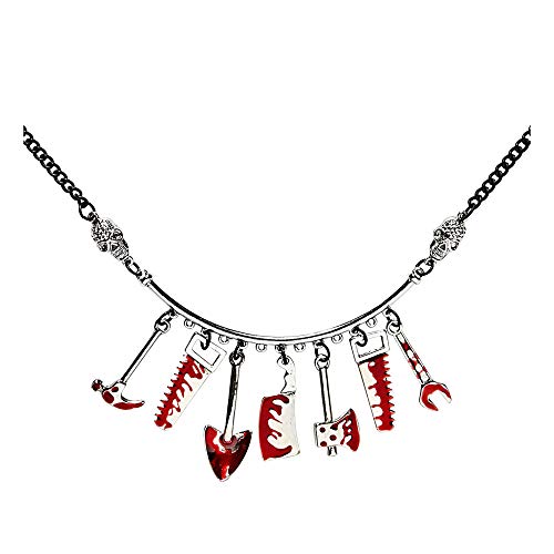 Widmann 12465 - Halskette mit blutigem Werkzeug, Schmuck, Halsband, Psycho, Halloween, Karneval, Mottoparty von W WIDMANN MILANO Party Fashion
