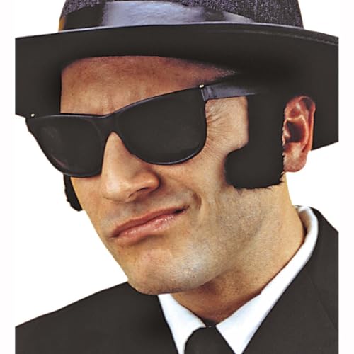 Widmann 2694B Blues Brother Kotelletten-schwarz, Einfarbig, Einheitsgröße von Widmann