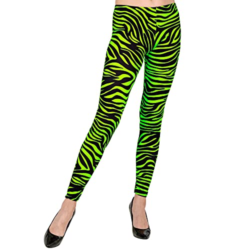 "NEON GREEN ANIMALIER THE 80s LEGGINGS" - (S/M) von WIDMANN