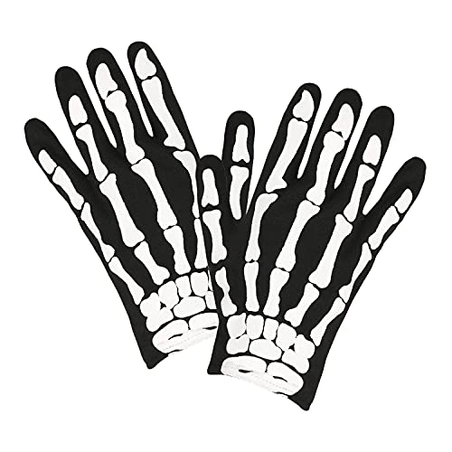 Widmann 34275 - Skelett Handschuhe, Knochen, Halloween, Fasching, Karneval, Mottoparty von WIDMANN