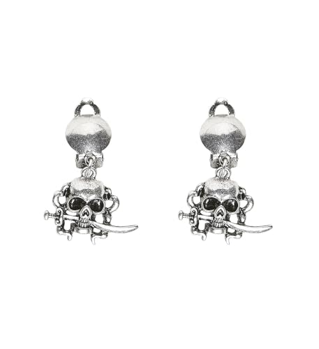Widmann 46742 - Ohrringe Pirat, Totenkopf und Säbel, Schmuck, Seeräuber, Biker, Rocker, Karneval, Halloween, Mottoparty Widmann 46742 - Ohrringe Pirat, Totenkopf und Säbel, Schmuck, Seeräuber, Biker, Rocker, Karneval, Halloween, Mottoparty von WIDMANN MILANO PARTY FASHION