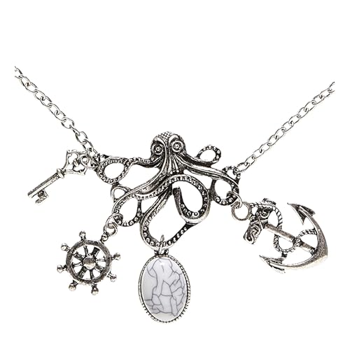 Widmann 46749 - Halskette, Krake mit Talismanen, Schmuck, Halsband, Piraten, Seeräuber, Mottoparty, Karneval von WIDMANN