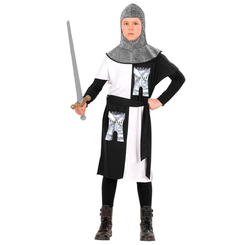 "MEDIEVAL WARRIOR" - white (coat, belt, hood) - (128 cm / 5-7 Years) von WIDMANN