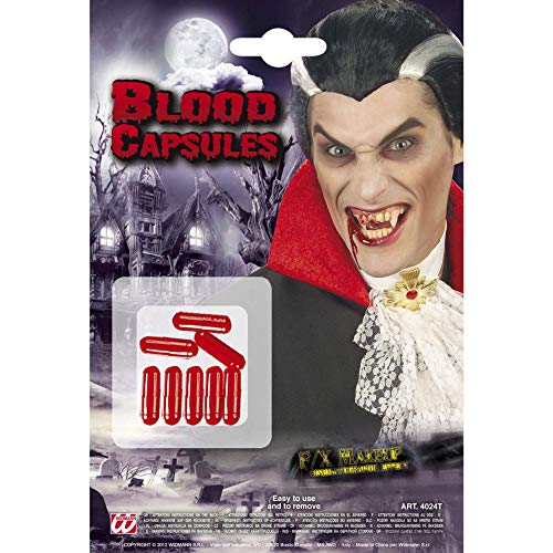 Widmann 4024T – Blutkapseln 8er, Kunstblut rot, Film-Effekt, Halloween, Karneval, Mottoparty von Widmann