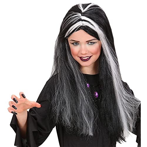 Widmann 6279S - Perücke Hexe, schwarz-grau, fluoreszierende Strähnen, Halloween, Karneval, Mottoparty von WIDMANN MILANO PARTY FASHION