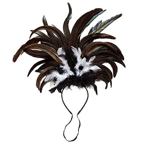 W WIDMANN MILANO Party Fashion 66011 - Federhaarreif Copacabana, Schwarz/Weiß, Brazil, Samba, Kopfschmuck, Accessoire, Mottoparty, Karneval von W WIDMANN MILANO Party Fashion