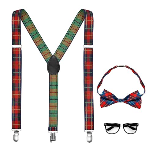 W WIDMANN MILANO Party Fashion 68551 - Verkleidungsset Nerd, Hosenträger, Fliege und Brille, College, Schüler, Schulmädchen, Karneval, Mottoparty von W WIDMANN MILANO Party Fashion