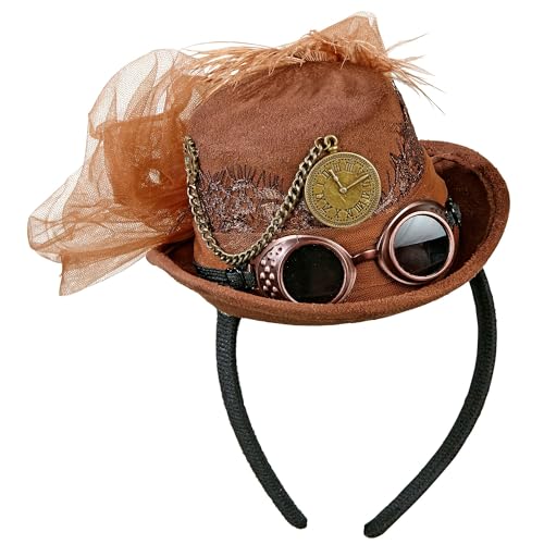 W WIDMANN MILANO Party Fashion 68562 - Haarreif mit Mini-Zylinder Steampunk, in Wildlederoptik, Retro, Mottoparty, Karneval von W WIDMANN MILANO Party Fashion