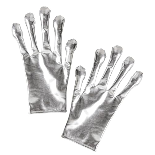 W WIDMANN MILANO Party Fashion 68597 - Alien-Handschuhe, Silber, Außerirdischer, Weltall, Space, Karneval, Mottoparty von W WIDMANN MILANO Party Fashion