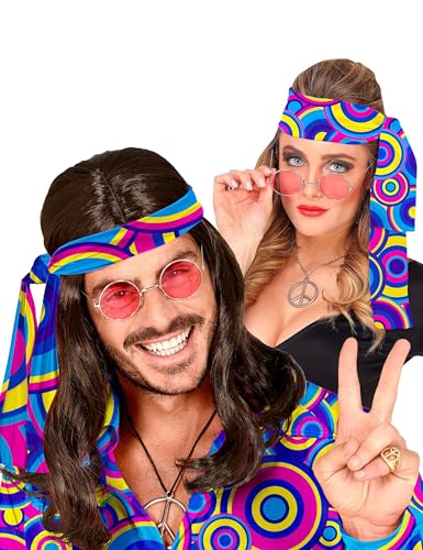 Widmann - 60er und 70er Jahre Stirnband, Haarband, Hippie, Flower Power, Accessoire, Karneval Widmann - 60er und 70er Jahre Stirnband, Haarband, Hippie, Flower Power, Accessoire, Karneval von W WIDMANN MILANO Party Fashion