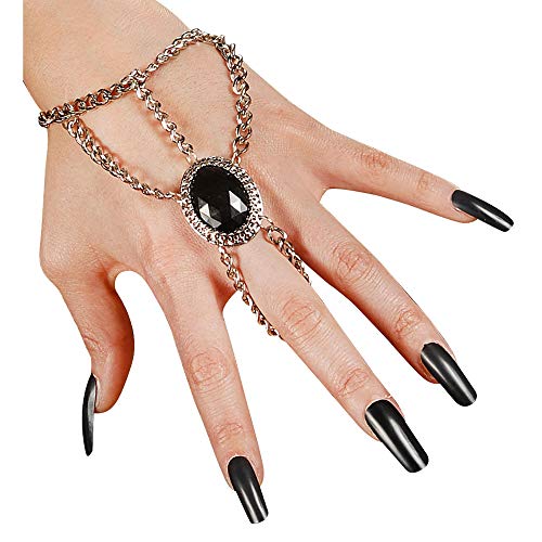W WIDMANN MILANO Party Fashion 7135H - Finger-Armband Gothic, mit ovalem Schmuckstein, Armkette, Metalliclook, Accessoire, Kostüm, Halloween, Hexe W WIDMANN MILANO Party Fashion 7135H - Finger-Armband Gothic, mit ovalem Schmuckstein, Armkette, Metalliclook, Accessoire, Kostüm, Halloween, Hexe von W WIDMANN MILANO Party Fashion