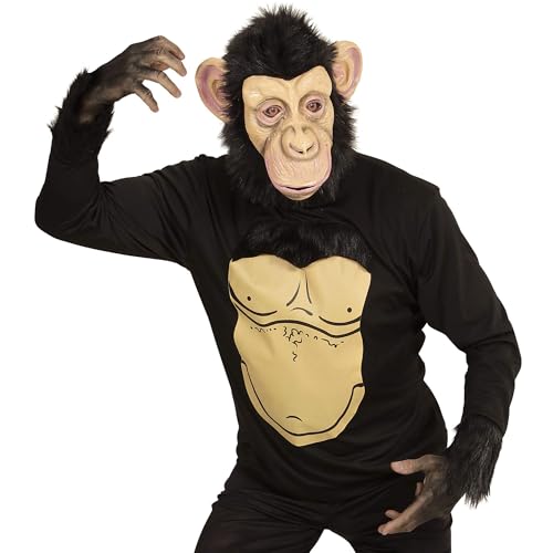 W WIDMANN MILANO Party Fashion - Kostüm Schimpanse, Pullover und Maske mit Plüschhaar, Affe, Karneval, Mottoparty W WIDMANN MILANO Party Fashion - Kostüm Schimpanse, Pullover und Maske mit Plüschhaar, Affe, Karneval, Mottoparty von W WIDMANN MILANO Party Fashion