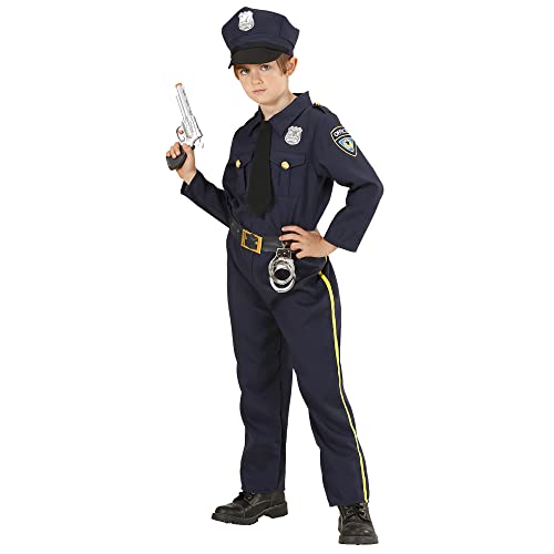 "POLICE OFFICER" (shirt with tie, pants, hat) - (128 cm / 5-7 Years) von WIDMANN