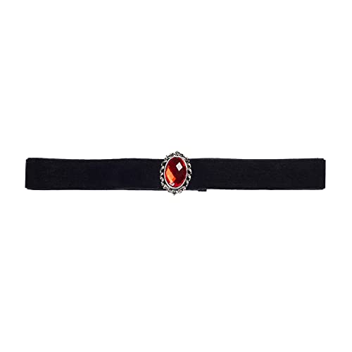 W WIDMANN MILANO Party Fashion 7964R - Samthalsband mit Juwel, Schmuck, Halskette, Vampir, Dark, Gothik, Halloween, Karneval, Mottoparty von W WIDMANN MILANO Party Fashion