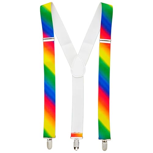 Widmann 7985M - Hosenträger, Regenbogenfarben, Accessoire, CSD, Karneval, Mottoparty von WIDMANN