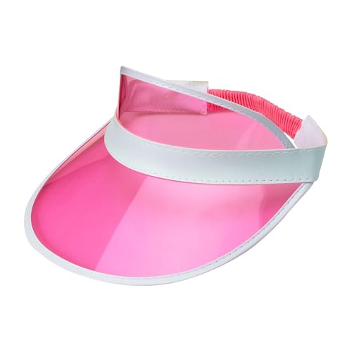 W WIDMANN MILANO Party Fashion, Retro-Sonnenvisier, optimaler Komfort mit elastischem Band, Kostümzubehör im 80er-Jahre-Stil, Rosa, Einheitsgröße von W WIDMANN MILANO Party Fashion