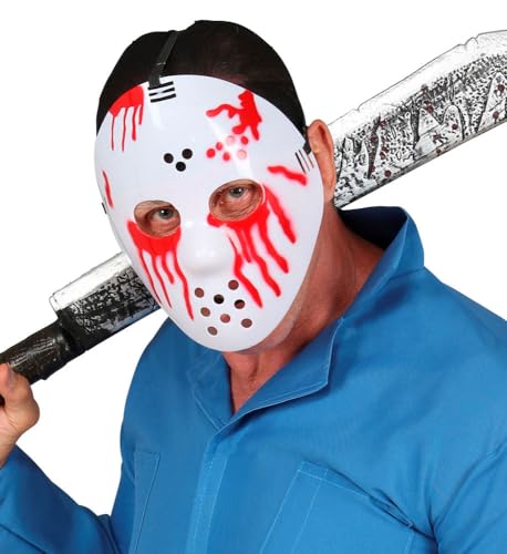 Widmann 86860 - Blutige Hockey Maske, Horror, Psycho, Serienkiller, Mottoparty, Halloween von WIDMANN