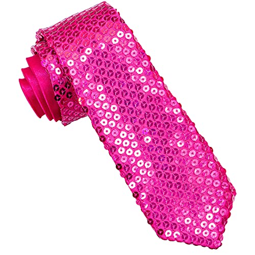 W WIDMANN MILANO Party Fashion - Krawatte, mit Pailletten, für Erwachsene, Accessoire, Kostüm, Karneval, Mottoparty, Rosa von WIDMANN MILANO PARTY FASHION