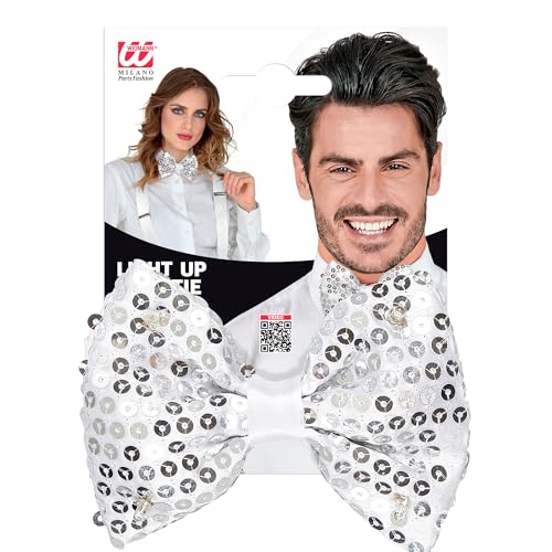 W WIDMANN MILANO Party Fashion - Fliege mit 4 LED-Lichtern, Bowtie, mit Pailletten, Accessoire, Karneval von W WIDMANN MILANO Party Fashion
