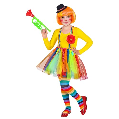 Widmann - Kinderkostüm Clown, Tutu, Hosenträger mit Blumen, Minihut, Karneval, Mottoparty, Zirkus von WIDMANN