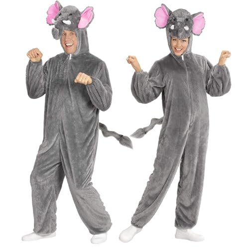 Widmann - Kostüm Elefant aus Plüsch, Overall mit Kapuze und Maske, Karneval, Mottoparty Widmann - Kostüm Elefant aus Plüsch, Overall mit Kapuze und Maske, Karneval, Mottoparty von W WIDMANN MILANO Party Fashion