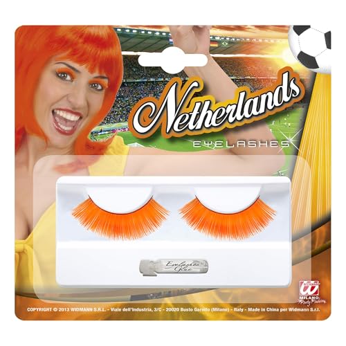 Widmann 9864H - Künstliche Wimpern, Orange, mit Klebstoff, Schminkzubehör, Holland, Karneval, Mottoparty, Halloween Widmann 9864H - Künstliche Wimpern, Orange, mit Klebstoff, Schminkzubehör, Holland, Karneval, Mottoparty, Halloween von Widmann
